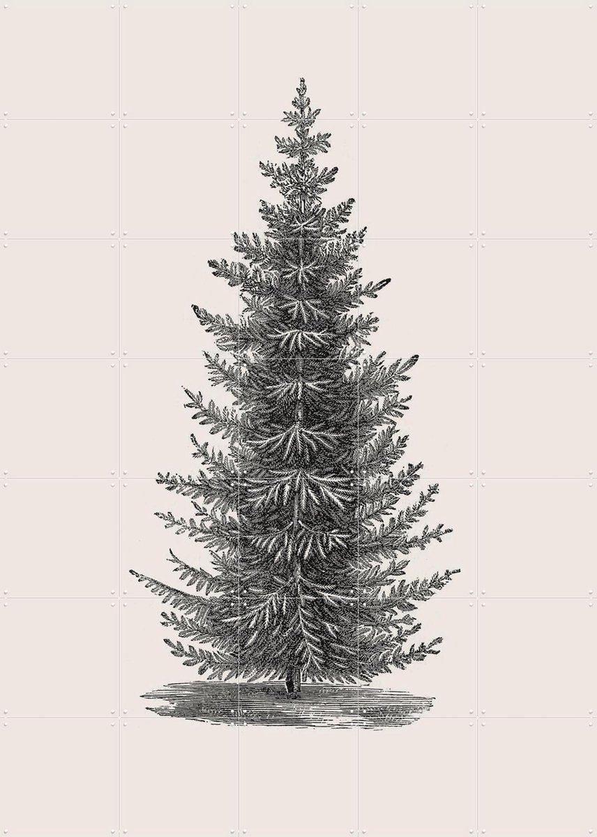 IXXI Forest Tree light, IXXI - 100 x 140 cm - Gratis ophangtool - Grote wanddecoratie en posters - Naturalisme, Vintage, Illustraties, Woonkamer