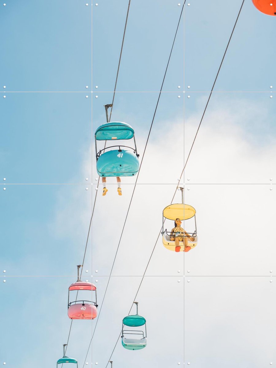 IXXI Santa Cruz Gondola, Pati Photography - 60 x 80 cm - Gratis ophangtool - Grote wanddecoratie en posters - Speels, Fotografie, Kleurrijk