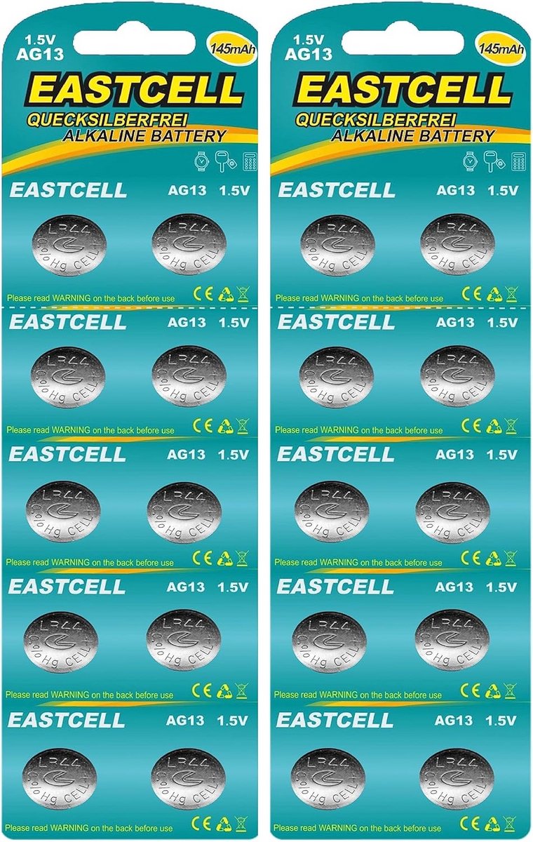 20 stuks Knoopcel Batterijen AG13 LR44 1.5V voor klein elektronica