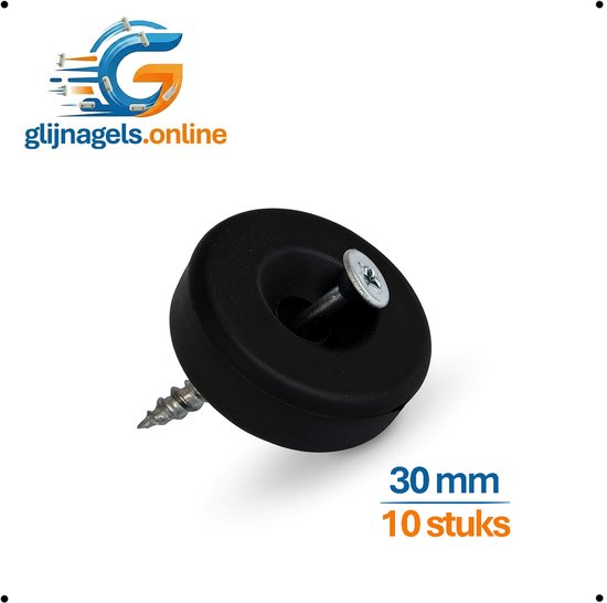10 STUKS PREMIUM AANSCRHOEFVOET 30mm - Schroefbare meubelvoet - Montagevoet meubelpoot - Schroefbare poot - Voet om vast te schroeven - Schroefvoet - Poot voor meubels - Meubelvoet kast, bank, tafel, bed - Poot voor kast - Poot onder kast - Kastpoot