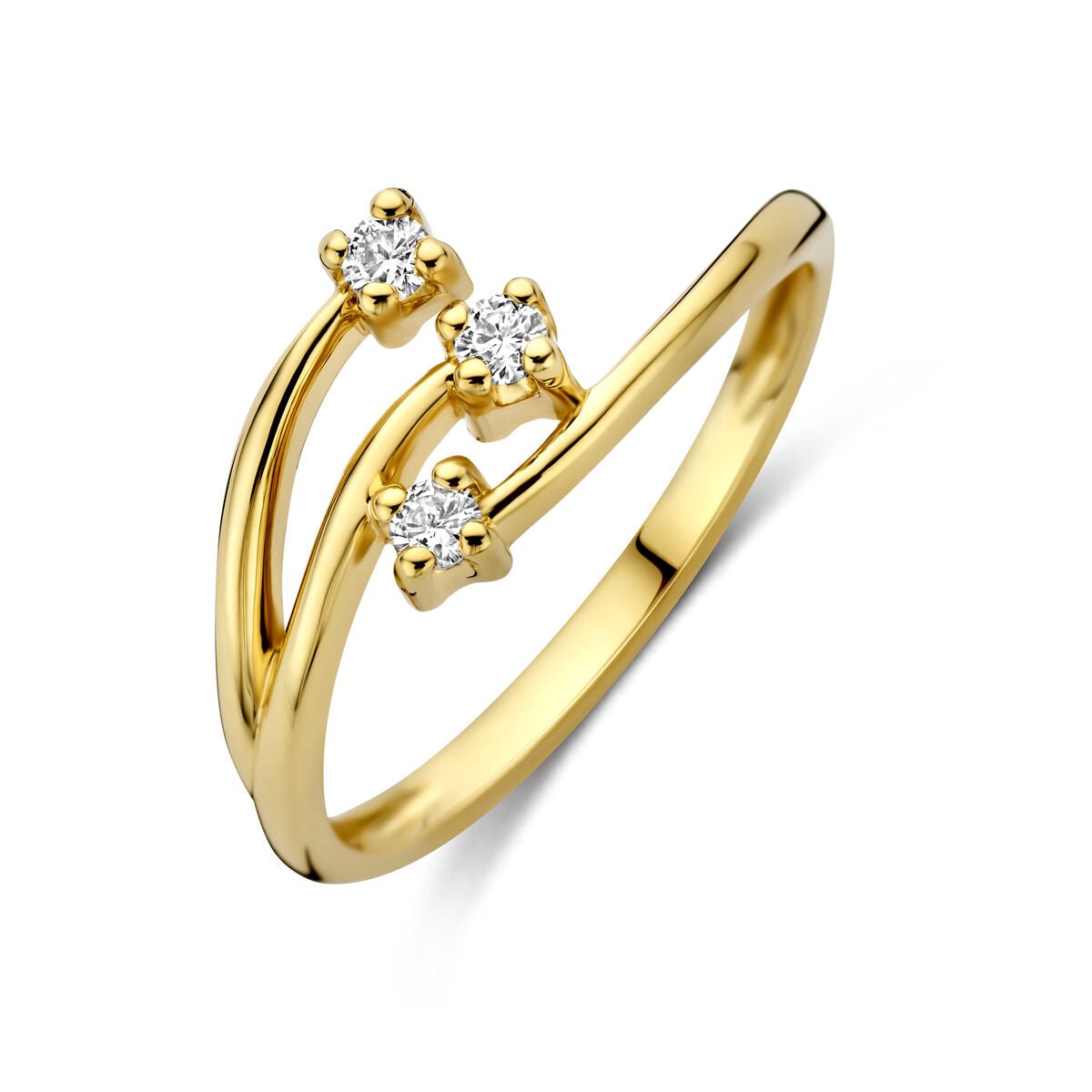 14K Geelgouden Ring met Lab Grown Diamant 0.12 ct 4035532 – G VS