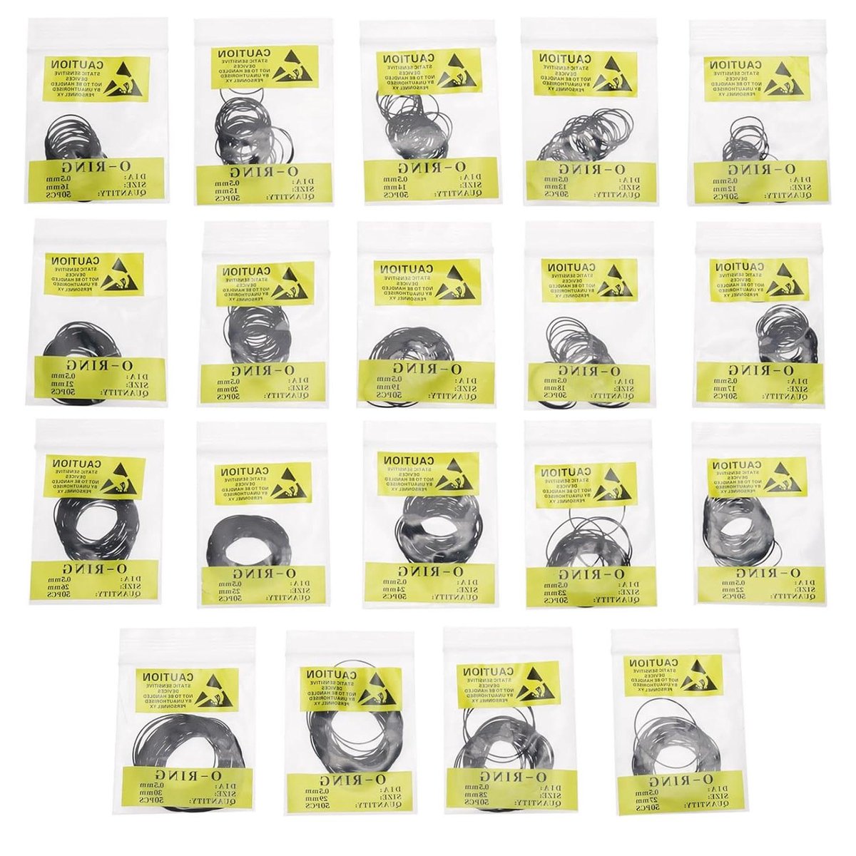 Allecto- Horloge O-Ring Pakkingen Set - Accessoires Voor Horloge Reparatie Waterdicht - Zwart - Rubber - Horlogepakkingen - Geschikt voor Reparatie - 0.5mm 950Stks