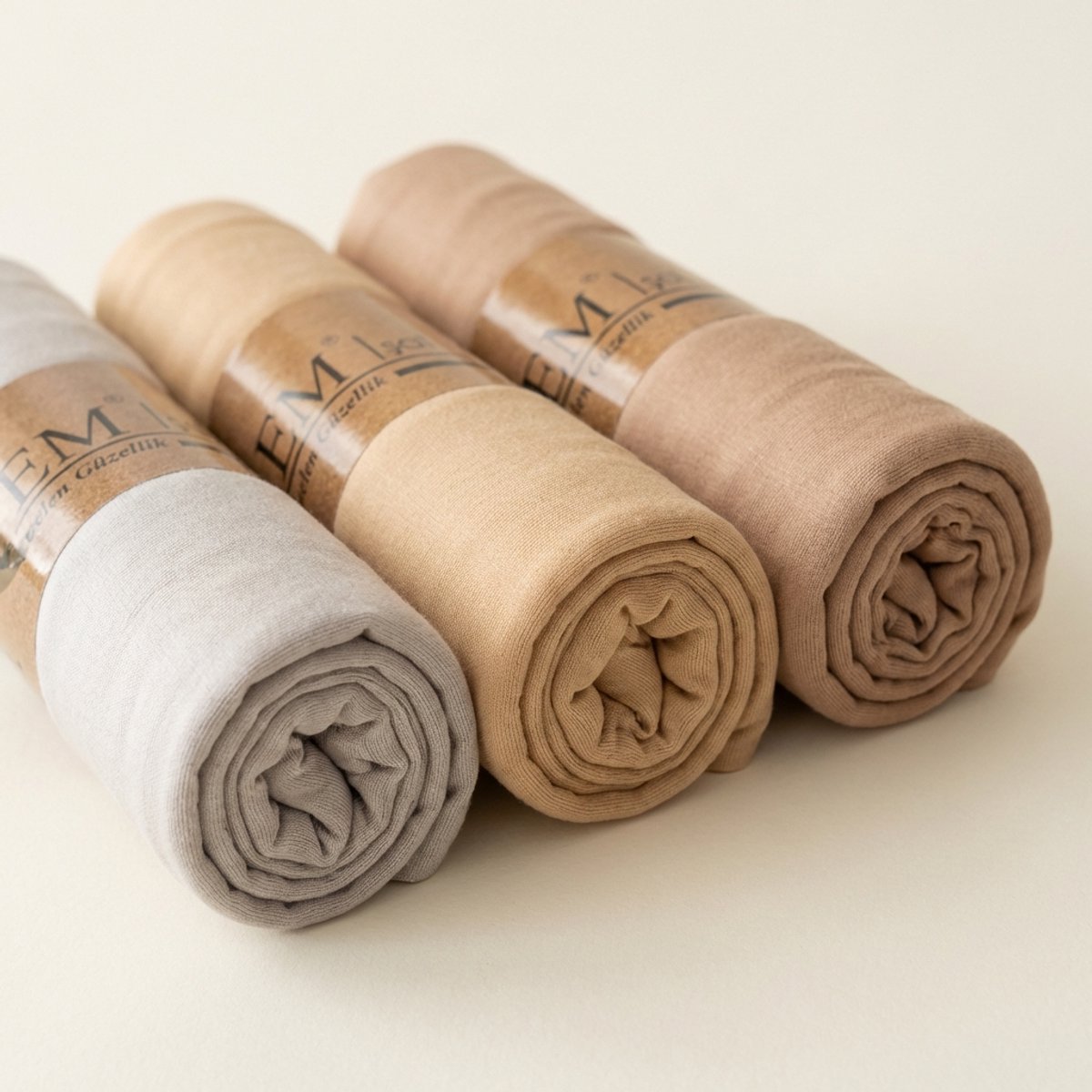 FIRASET Hurrem Collectie – 3-delige Jersey Sjaal Set |- Hoofddoek - Hoofddeksel - Hijab - Natuurlijke en Minimalistische Stijl