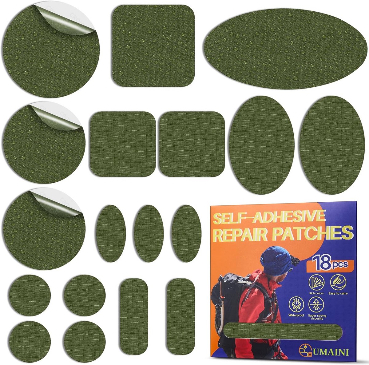 Zelfklevende Reparatiepatches Nylon voor Donsjas en Tenten - Sterk & Waterdicht