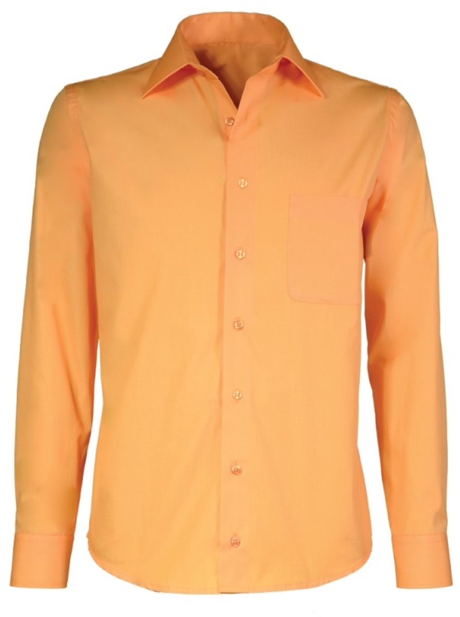 Giovanni Capraro overshirt oranje party overhemd mouwlengte 7