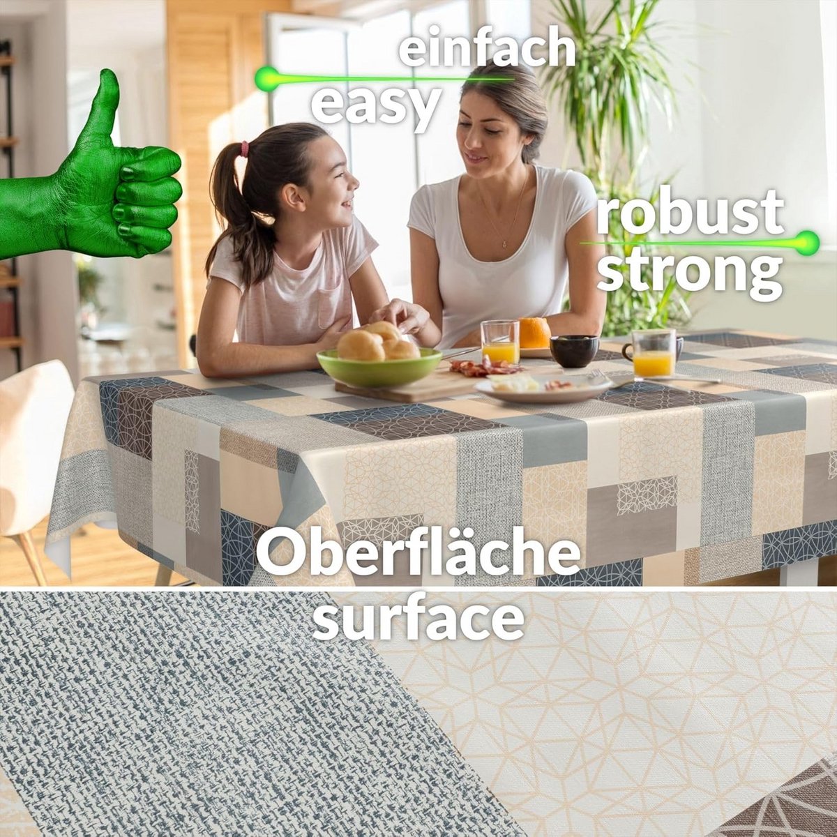 Wasbaar Tafelkleed van Kunststof per Meter - Bescherming voor Binnen en Buiten