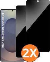 Screenprotector - Geschikt voor Samsung S26 Ultra Screenprotector Privacy Bescherm Glas - 2 Stuks - Screenprotector Geschikt voor Samsung Galaxy S26 Ultra 5G Privacy Screenprotector Tempered Glass