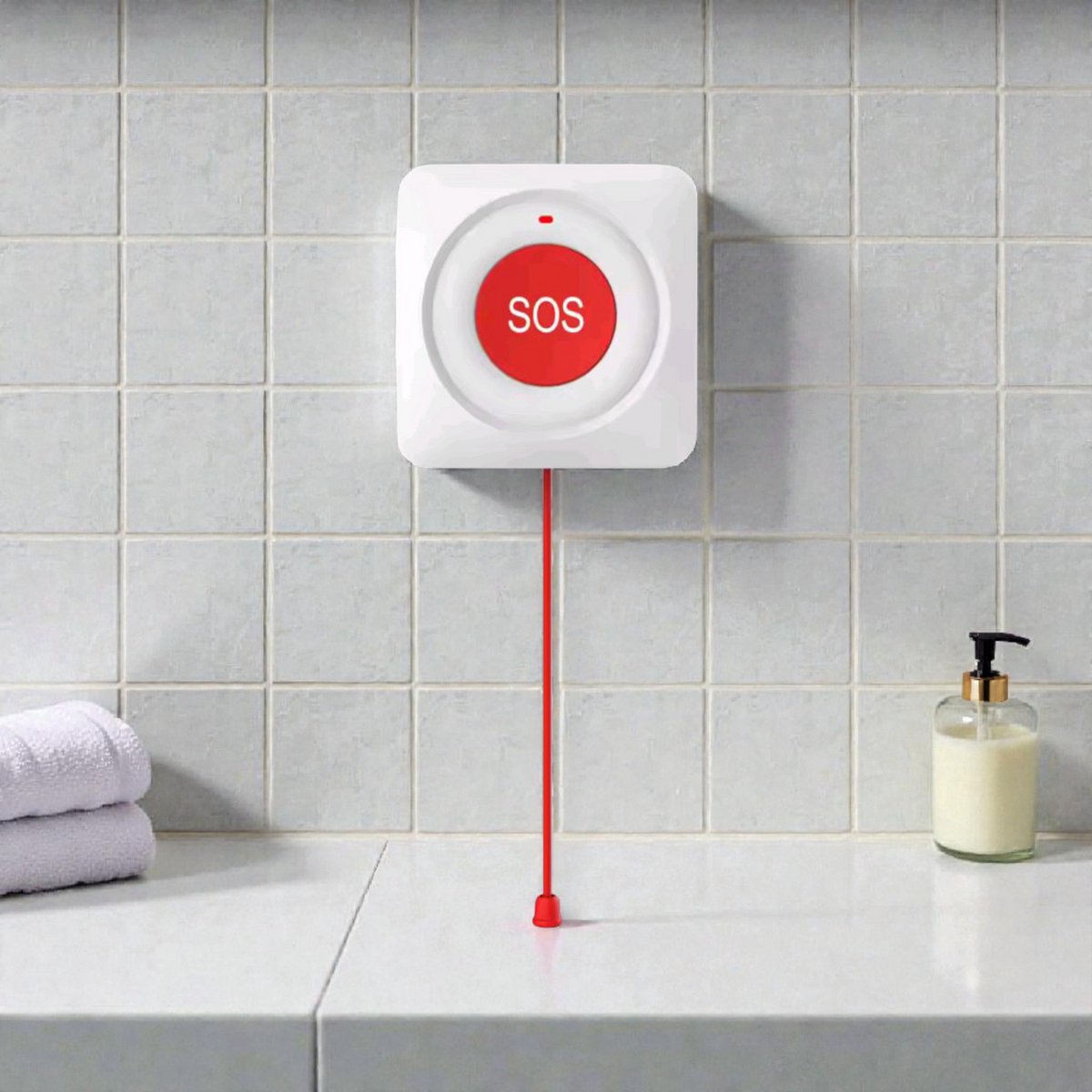 ETIGER® SOS2 Alarm via WiFi wereldwijd bereik. Speciaal voor oudere of mindervalide mensen welke de kans hebben op vallen of naast bed als alarm om een geselecteerde groep een directe melding te sturen. Werkt met Smart Life en andere Tuya APP's.