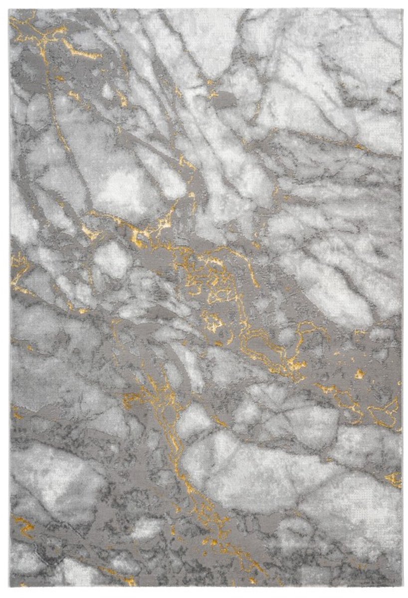Marmaris Vloerkleed – Goud – Marmerlook Design – Modern & Laagpolig
