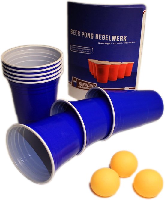 BeerCup Lot De 100 Gobelets Rouge Pour Beer Pong – 473 Ml Avec 6 Balles Et Règles De Jeu Incluses