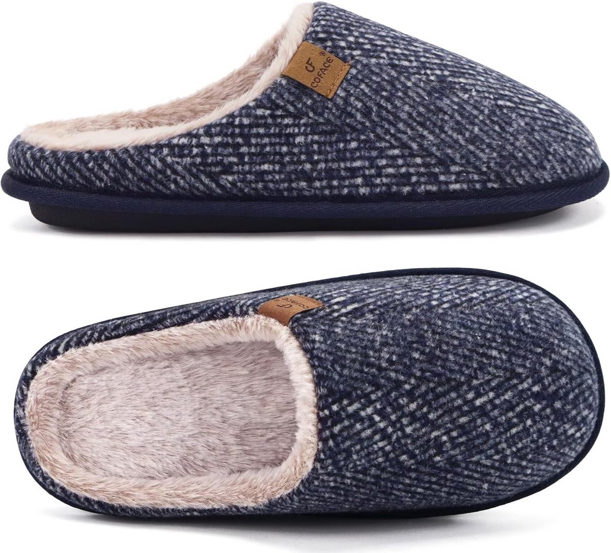 Warme Heren Pantoffels met Memory Foam en Antislipzool voor Binnen en Buiten