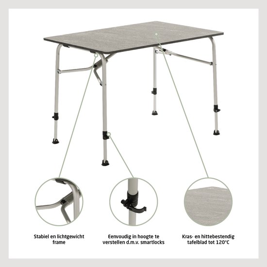 Travellife Sorrento Campingtafel Honeycomb dark grey 100x70 - Kras- en hittebestendig - Extreem lichtgewicht - Inclusief draagtas van Travellife — afbeelding 3