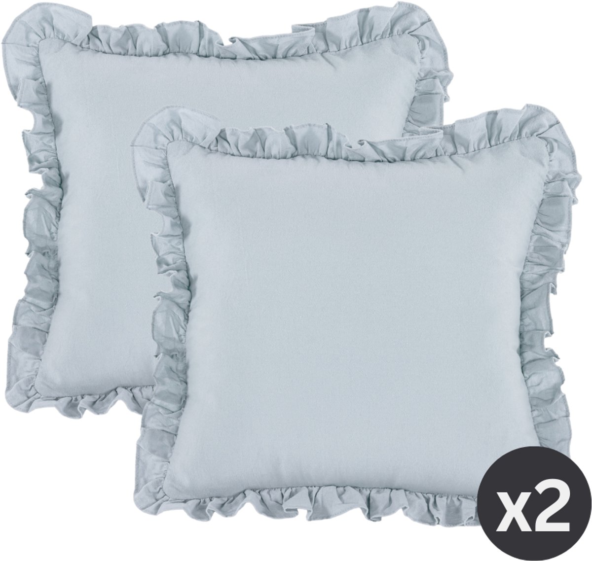 Tiseco Sierkussen (gevuld) ABBY - 45x45 cm, blauw Sky blue