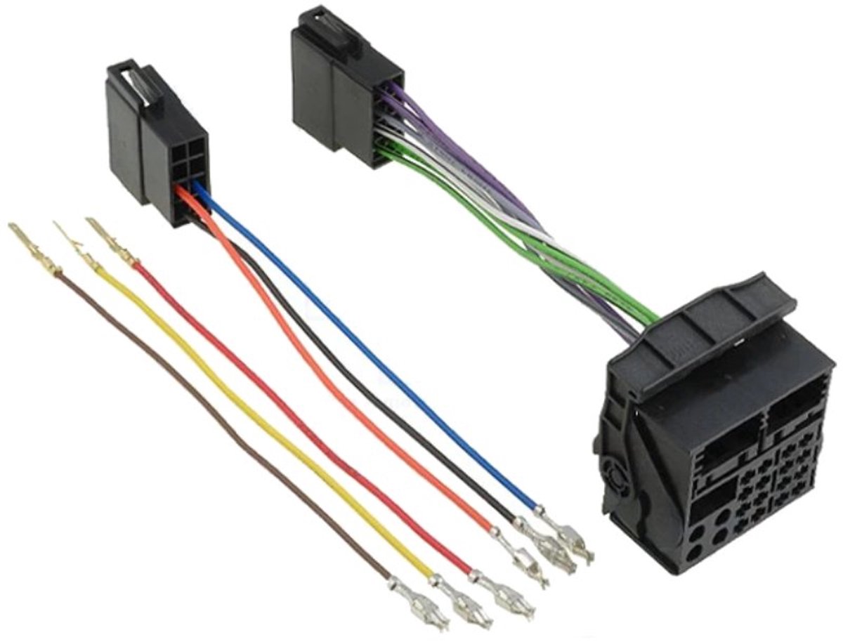 ISO naar Quadlock kabel - Universeel - 16-pins - Voor fabrieksradio - 0,15 meter