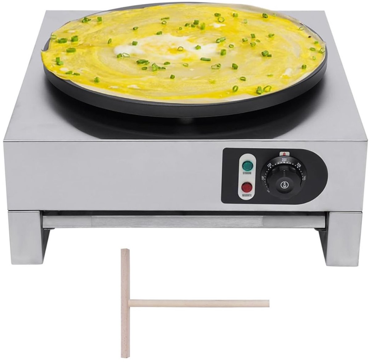 Nexvo® Poffertjespan electrisch - Poffertjespan - Poffertjespannen - Zilver - 45cm x 49cm x 24cm