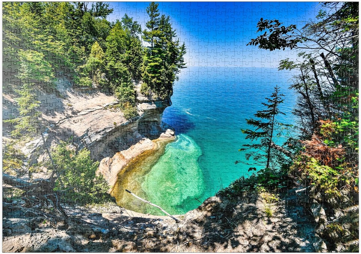 Prachtige 1000 Stukjes Legpuzzel Uitzicht Lake Superior Michigan Upper Peninsula