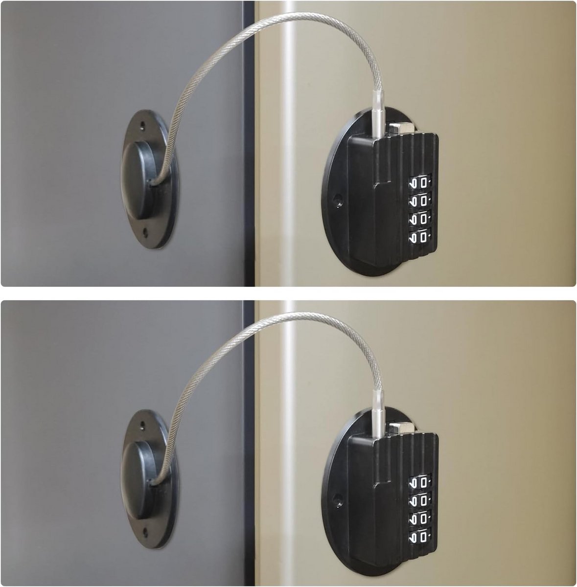 Veilig koelkastslot voor kinderen - Eenvoudige installatie zonder boren (2 stuks, zwart)