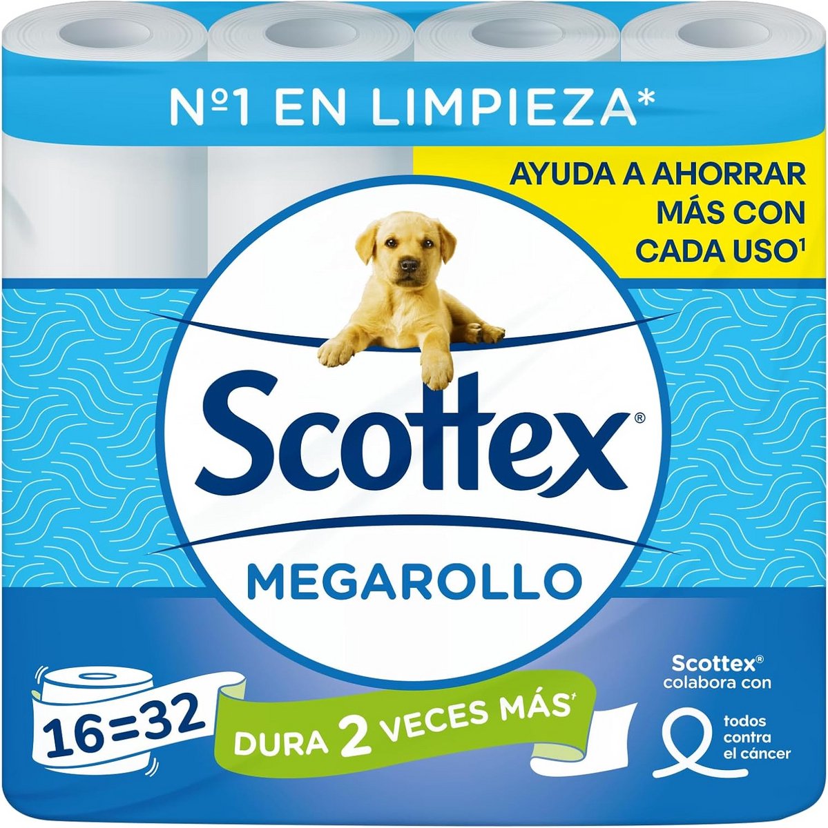 Megarollo Droog Toiletpapier - 16 Rollen (32 Rollen van Originele Rol)