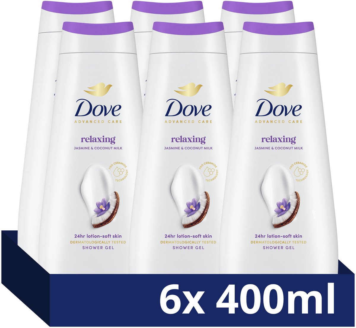 Dove - Douchegel - Advanced Care - Relaxing - 6 x 400 ml - Voordeelverpakking