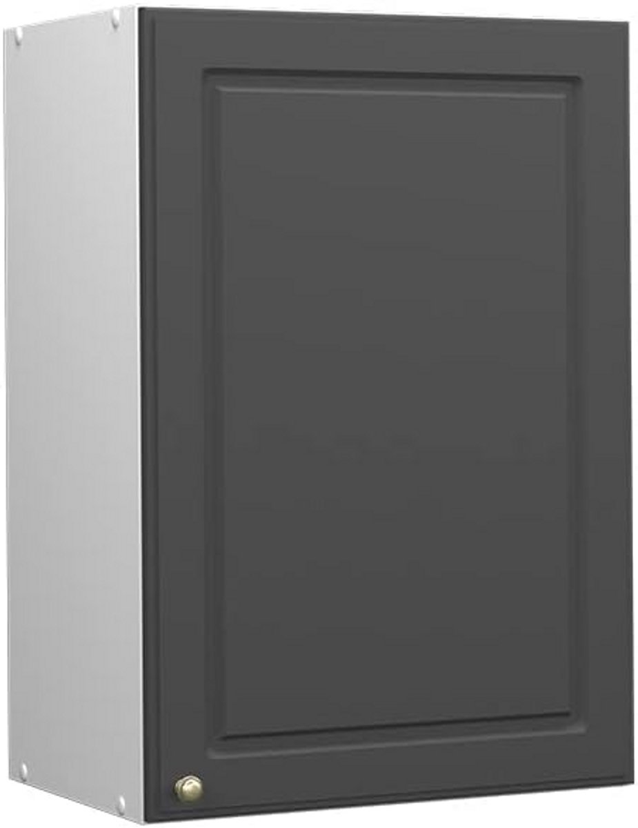 Moderne Hangkast Keuken 50 cm Antraciet Wit Goudkleurige Grepen