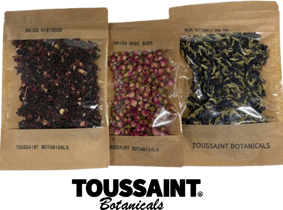 Thee Mix , Hibiscus, Rozen en Kittelbloem | 100% Natuurlijk | Hibiscus, Kittelbloem & Rozenknoppen | Cafeïnevrije Kruidenthee | Floral Tea Blend | 200 gram - Gratis Verzending!