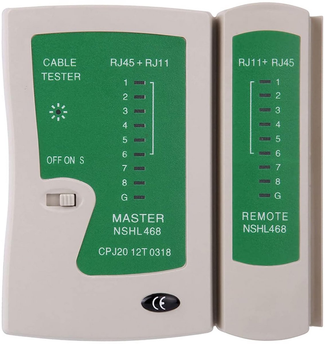 2-in-1 Ethernet Tester voor RJ45 en RJ11 Kabels - Professionele Netwerktester