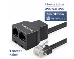 P1 Splitter voor Slimme Meter – RJ11 naar 2x RJ11 – Geschikt voor HomeWizard P1 Meter – Energiemeter – Passieve Splitter – 1 Meter