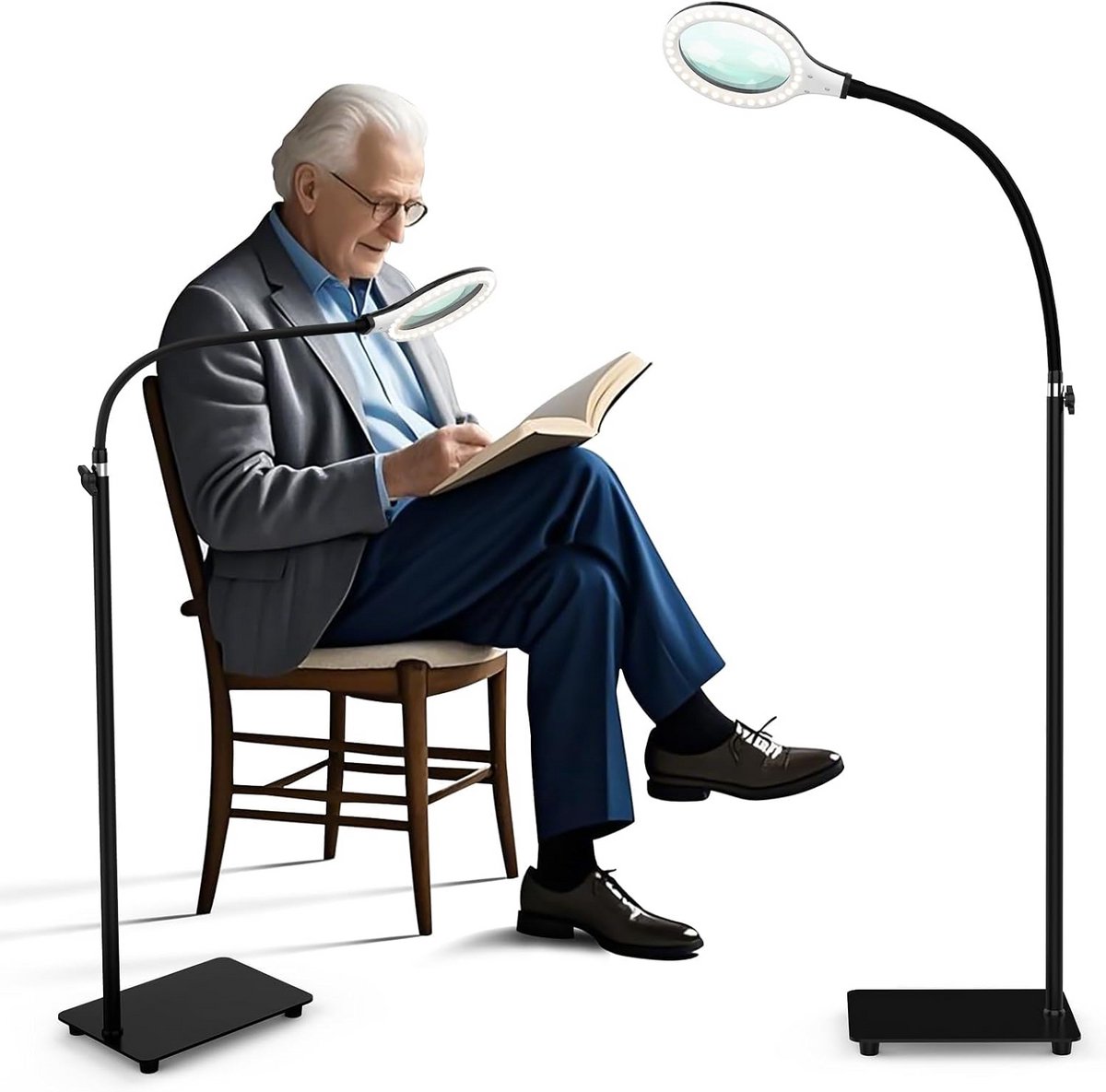 Loeplamp met Standaard - Lamp met Led Verlichting - Bureau