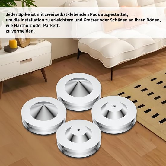 4 Stuks Speaker Spikes voor Hi-Fi Apparaten - Antivibratie Luidsprekervoeten van Merkloos — afbeelding 3