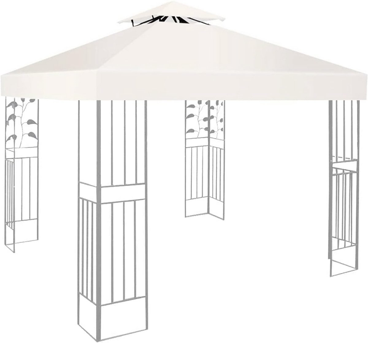 Vervangend dak voor paviljoen 3x3 m - Waterdicht, dubbel dak, stabiel en winterbestendig