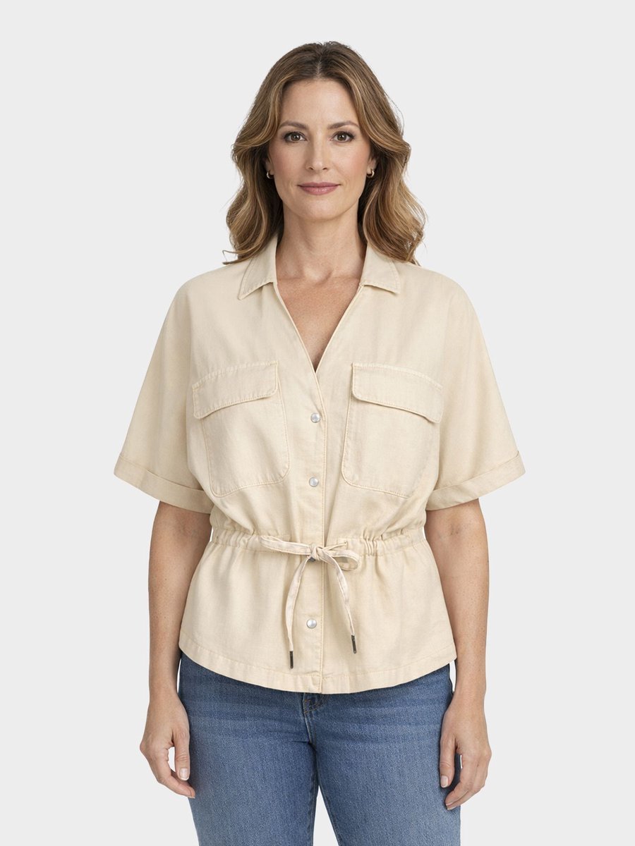 Red Button blouse SRB4909 maat L