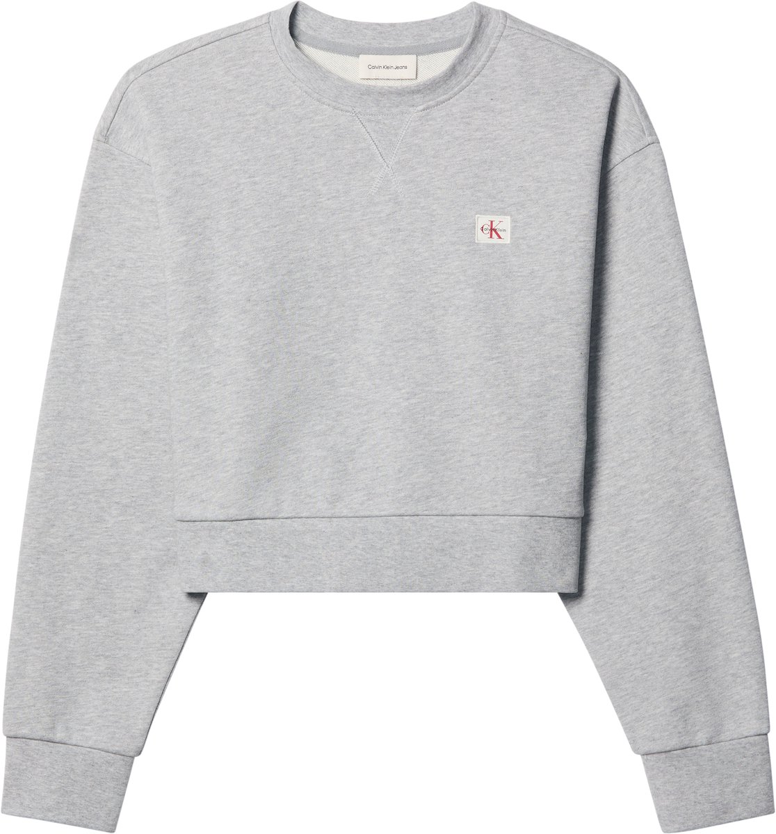 Calvin Klein Jeans French Terry Woven Label Crew Sw Grijs
