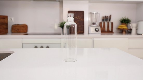 Glazen Drinkfles Met Glazen Dop 500 ML - Waterfles Glas - Duurzaam - Lekvrij - Transparant