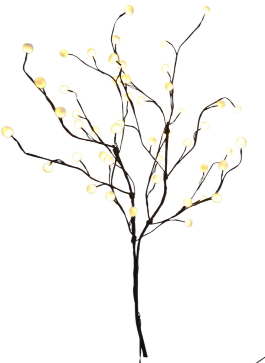 Luca Lighting Decoratieve tak wit, 48LED,Op batterijen met timer,H100xD20-40cm
