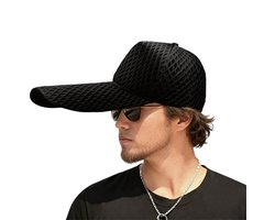 Pet met extra lange klep - Zwart - Zon Bescherming - UV