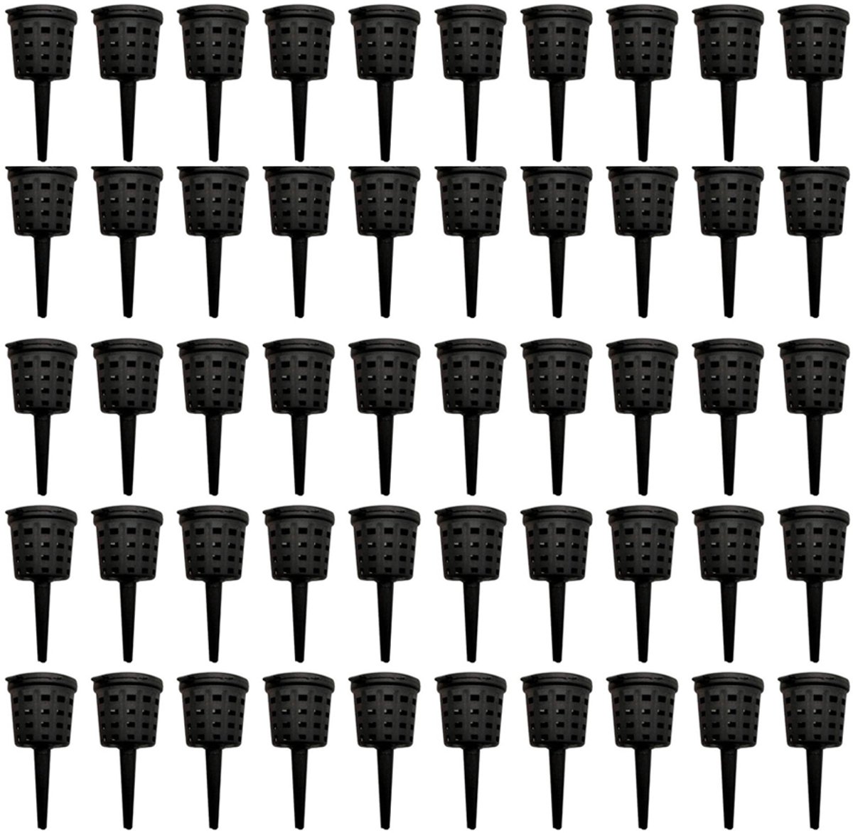 50-stuks Meststofmand met deksel - Draagbare plastic meststofmand - Meststofmand voor planten - Meststofmand voor waterplanten - Laat meststof langzaam oplossen en opnemen - Geschikt voor vetplanten, orchideeën en bonsai - Zwart