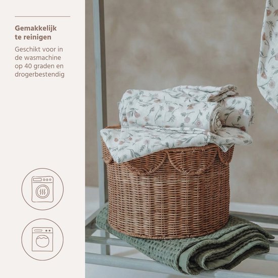 Meyco Baby Flower Pre-washed Hydrofiele Doeken - 2-pack - Pre-washed Hydrofiel - Multicolour - 70x70cm van Merkloos — afbeelding 3
