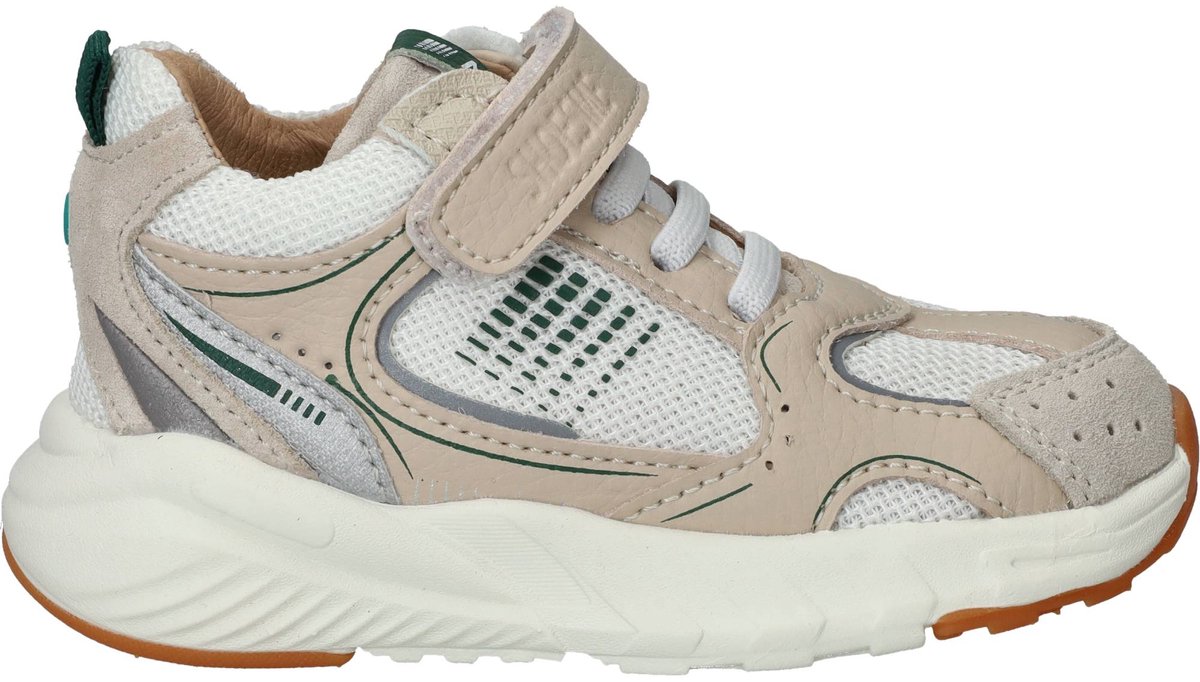 Shoesme Beige Sneakertje - Sneakers Kinderen - Jongens - Beige Green - Microfiber leer - Maat 28