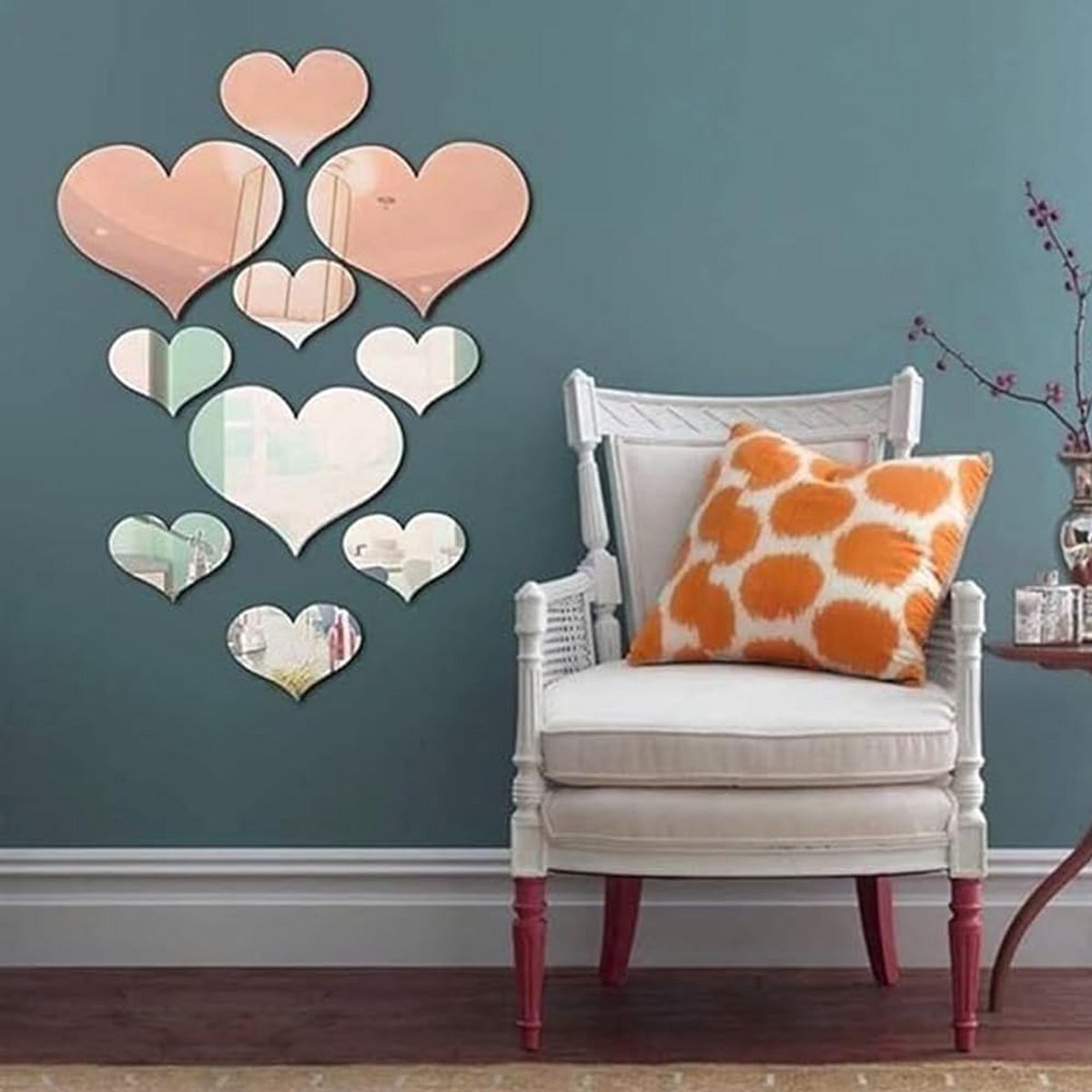 Acryl Spiegel Muurstickers Zelfklevend DIY Woondecoratie Zilver