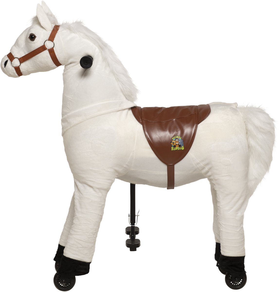 Animal Riding Looppaard Snowy Wit Medium/Large 5-8 Jaar – Rijdier op Wielen – Wit – Tot 60 kg – Zadelhoogte 67 cm