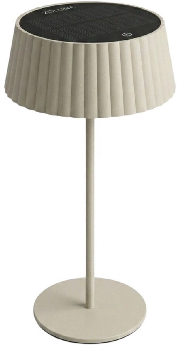 ZOLUNA Jyp Solar Tafellamp - Sand - 25cm - USB Oplaadbaar - Dimbaar - Buitenlamp Zonne-energie