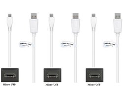 3 stuks OneOne 1,0m Micro USB kabel. Standaard laadkabel. Oplaadkabel snoer past op past op Nikon CoolPix A1000, A900, Coolpix AW120, AW130, CoolPix B600, B700, CoolPix P1000, P340, P600, P610, P900, P950 camera