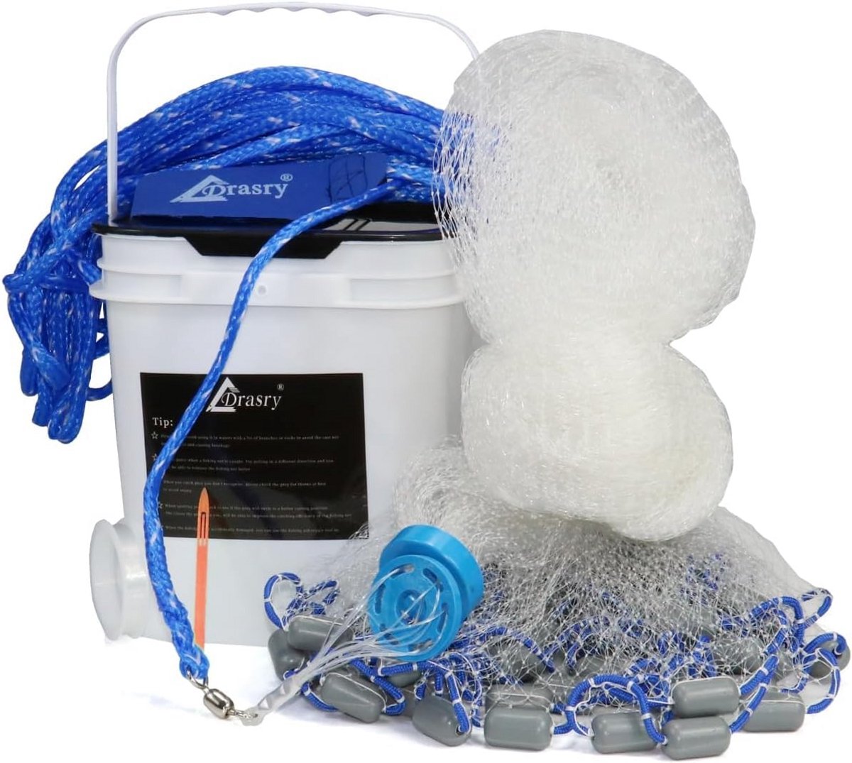 Zoutwatervissen Cast Net met Heavy Duty Sinker en Monofilament: Aasval Net 3FT tot 9FT