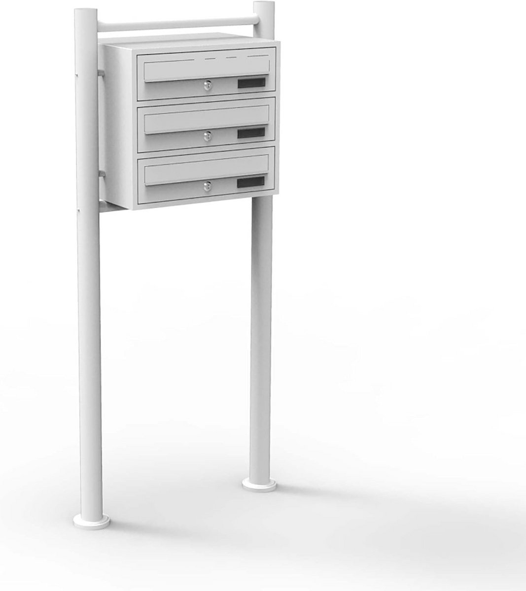 Staande brievenbus met 3 mailboxen voor meerdere adressen