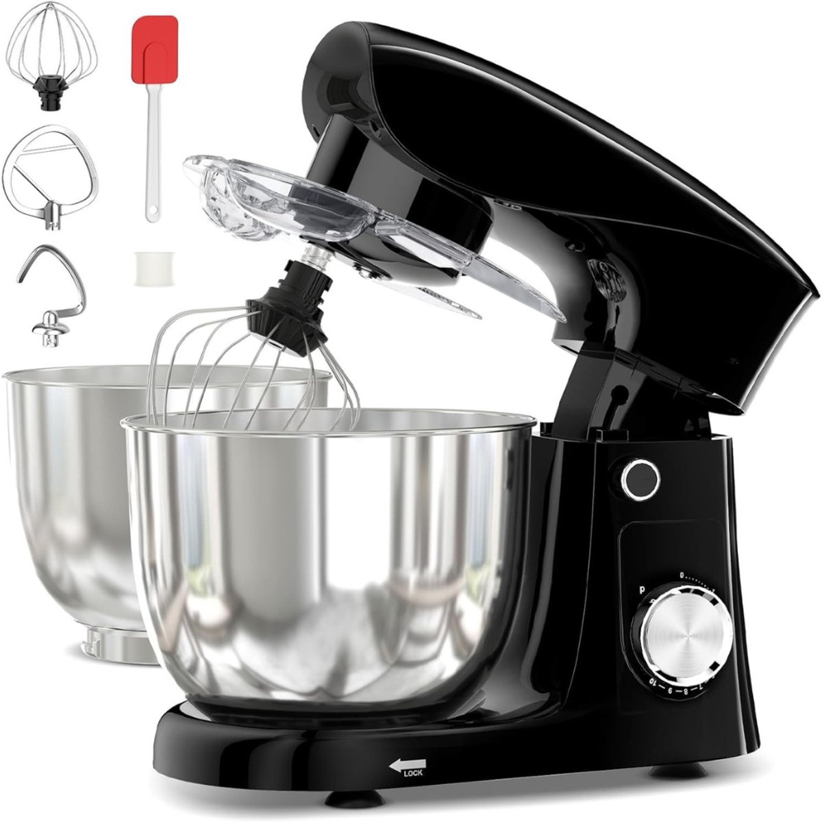 Nexvo® Mixer met mengkom - Mixer - Mixer met mengkom keukenmachine - Zwart - 14cm x 30cm x 36 cm; 3.18 kg