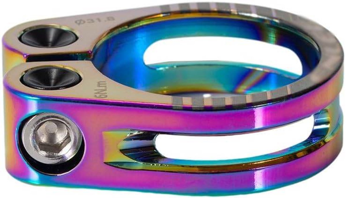 Snelspanner zadelpenklem van aluminiumlegering met holle clip voor mountainbike, racefiets en baanfiets (31,8 cm, kleurrijk)
