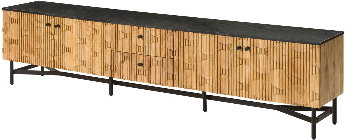 MASSIVMOEBEL24.DE TV-meubel LONDON #107 natuur / zwart 240 x 55 x 40 cm