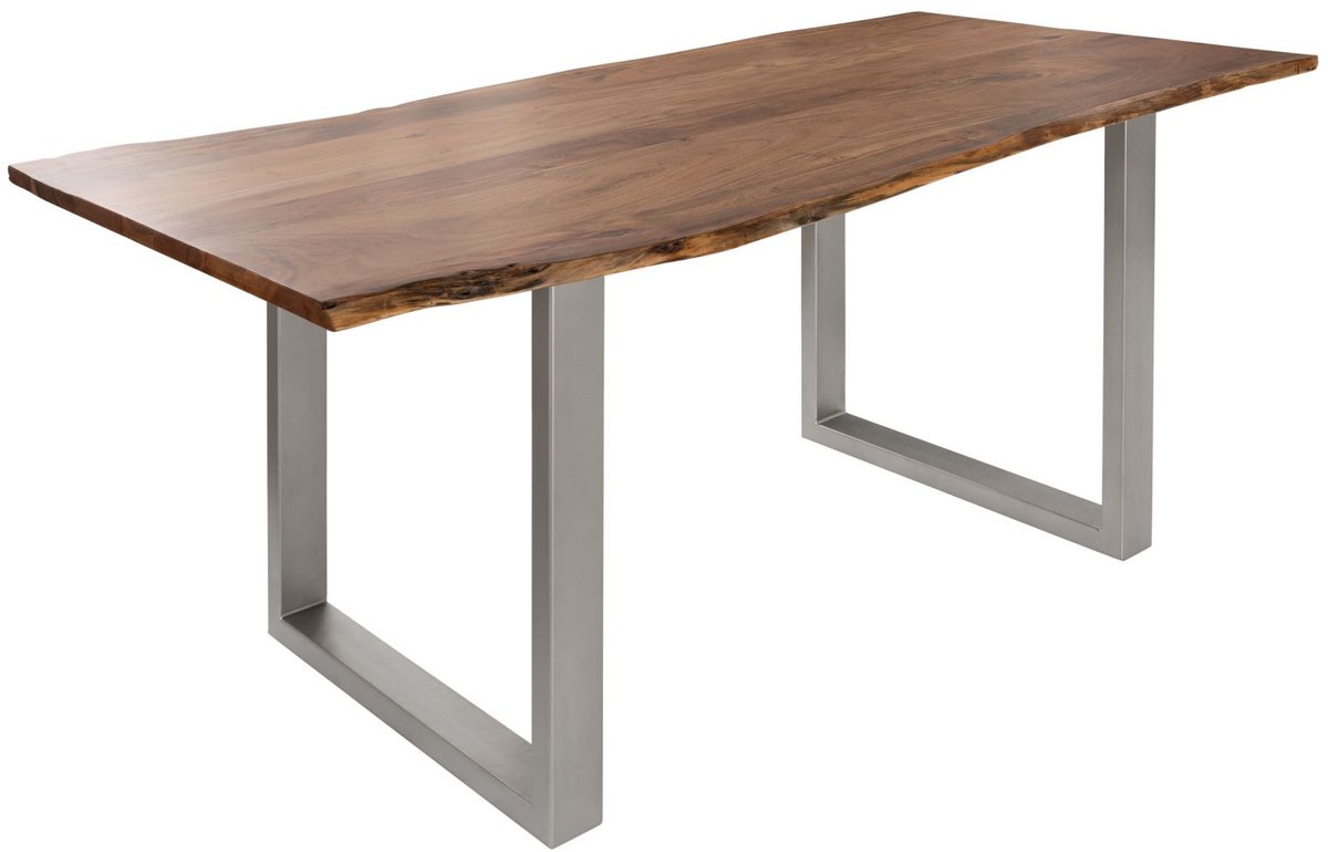 MASSIVMOEBEL24 .DE FREEFORM eettafel blank gelakt massief hout acacia 120x90x76 cm (BxTxH)