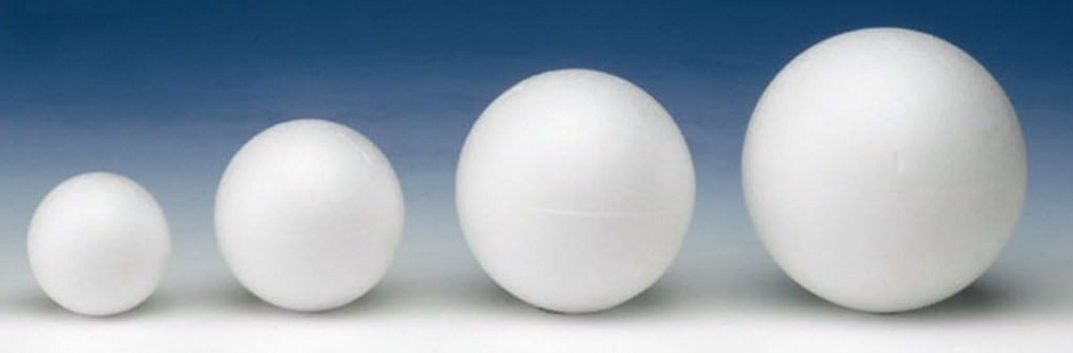 Set van 10cm Piepschuim Ballen (Styrofoam) - Wit Hobby & Knutselen