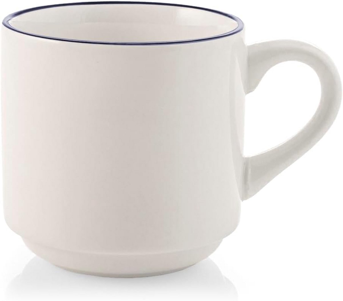 Set van 6 Porseleinen Koffiemokken Blauw 300 ml - Vaatwasser- en Magnetronbestendig
